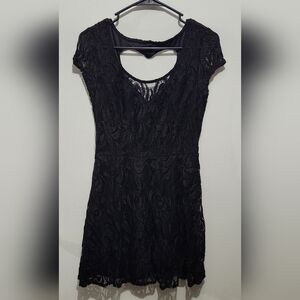 Black Lace Heart Dress